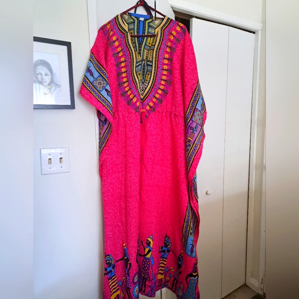 Vibrant Pink Dashiki Dress